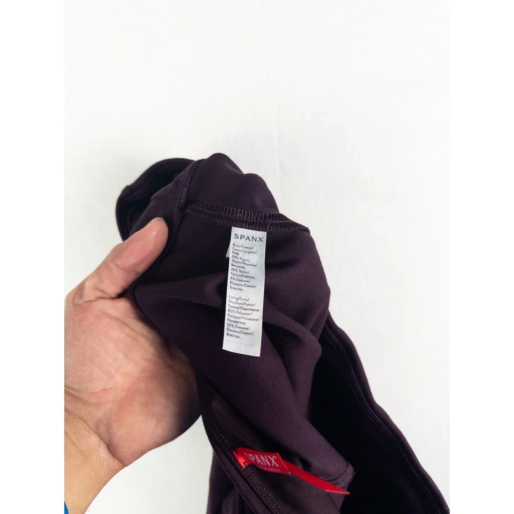 Spanx Pull‎ On Pants Womens L Burgundy Office Career Ankle Casual Skinny